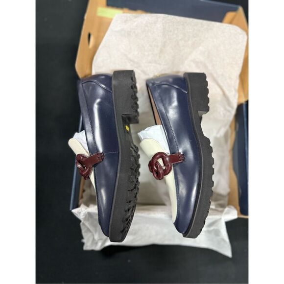 New Cole Haan Hann Geneva Chain Loafers Navy Blazer Ivory 7 - Picture 3 of 6